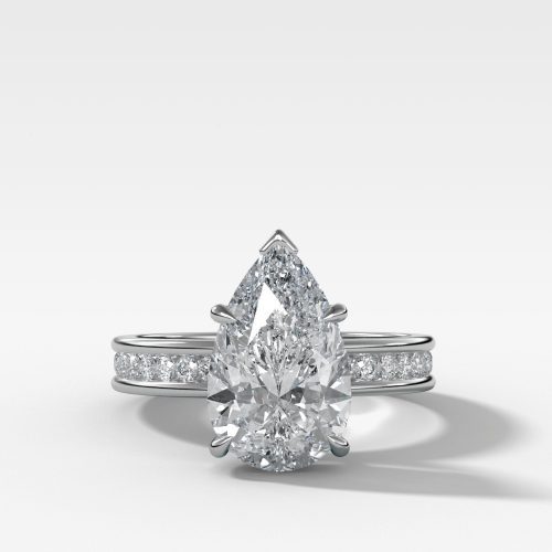 1504. PetiteChannelSetSolitaireEngagementRings 1.5mmrounds Pearwhite