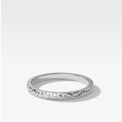 Hammered Band by Good Stone in White Gold