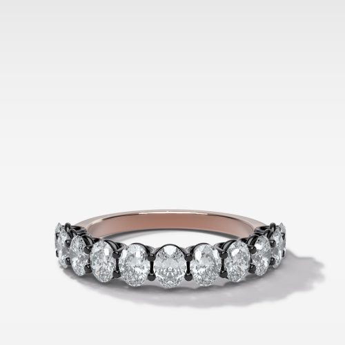 4.BlackenedPetiteSharedProngWeddingBandwithOvalDiamonds Rose