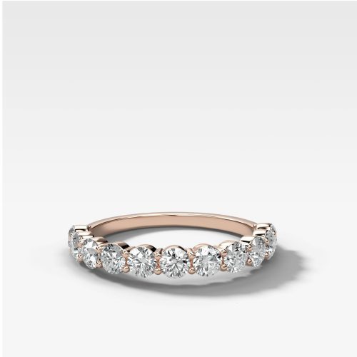 Shared Prong Stacker by Good Stone in Rose Gold